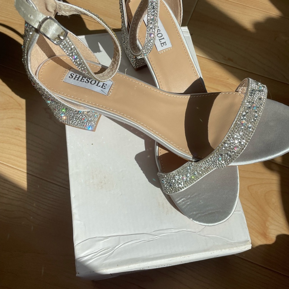 Silver Glitter Women's Sandals